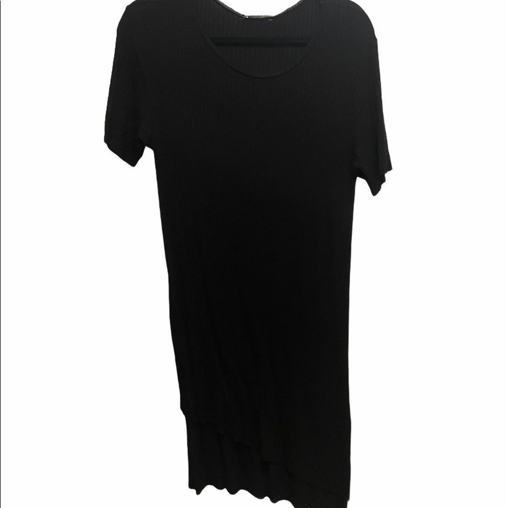 black Zara Trafaluc asymmetrical t shirt dress